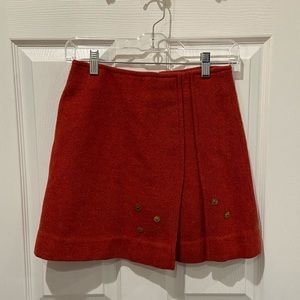 Vintage A-Line Pleated Wool Skirt